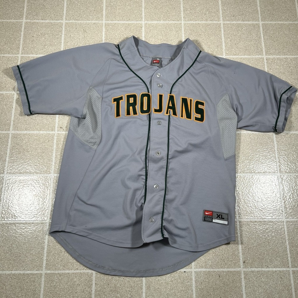 Vintage Y2K Nike Team Trojans Baseball Jersey‎ Size XL